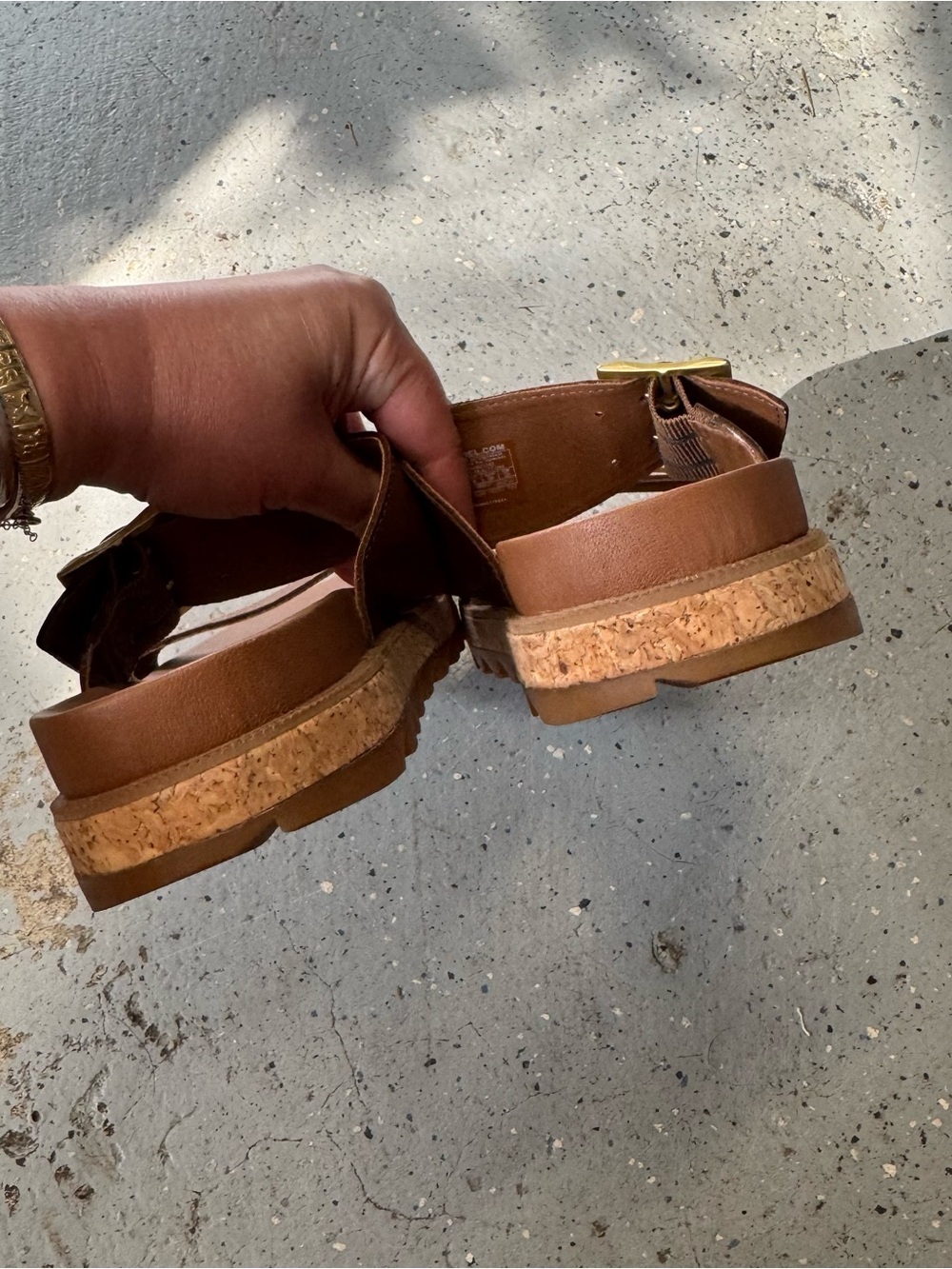 Sorel Roaming Buckle Slide sandals brown leather - Picture 7 of 8